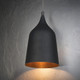 Modern Black Pendant Gold Inner, Long Cord Modern Black Pendant Gold Inner, Long Cord